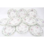 Early Victorian Staffordshire porcelain dessert service, circa 1840,