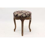 Late 19th / early 20th century French walnut stool,