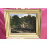 After William Crome, nineteenth century oil on canvas - a water mill, bearing signature,