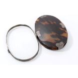 George III silver mounted tortoiseshell magnifying glass,