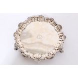 Late 18th / early 19th century Old Sheffield Plate waiter of hexagonal form,