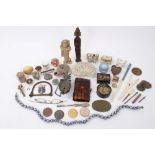 Miscellaneous works of art to include Roman terracotta oil lamp, Indian alabaster statuette,