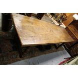 Large 17th century-style oak refectory table,