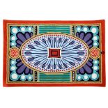 Cressida Bell limited edition Omega style rug In bold colours with abstract concentric design,