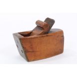 Small 19th century woodworking plane, possibly for violin making, with brass mount,