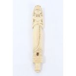 1920s carved ivory parasol handle in the form of an Egyptian Queen,