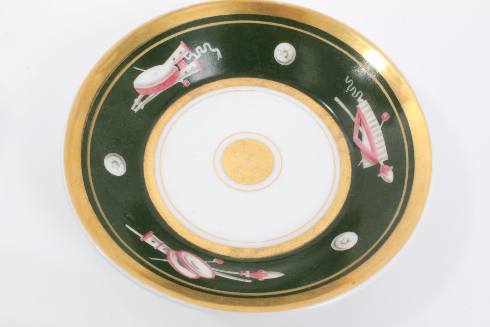 Early 19th century Paris porcelain coffee can and saucer decorated in the Etruscan style with - Image 5 of 6