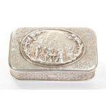 19th century French silver table snuff box of rectangular form,