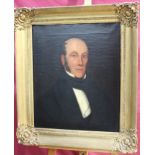 Nineteenth century English school oil on canvas - portrait of a gentleman, in gilt frame,