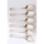 Five George III silver Old English pattern dessert spoons (London 1792), Thomas Northcote,