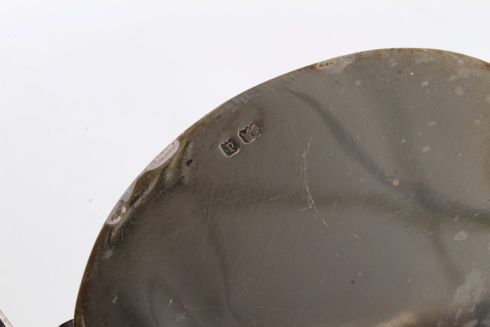 Edwardian silver mustard pot of oval form, with pierced decoration, - Image 6 of 9