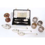 Selection of miscellaneous 18th, 19th and 20th century silver - including Irish silver tablespoon,