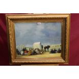 Early twentieth century Continental school oil on canvas - an Edwardian beach scene,