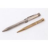 1930s gold (9ct) propelling pencil and silver propelling pencil (2)