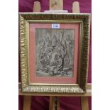 Eighteenth century French Old Master-style pen, ink and wash drawing - a Bishop and attendants,