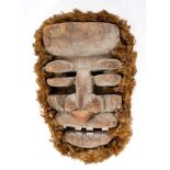 Gere Ivory Coast tribal mask protruding features, with angular features,