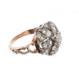 Victorian-style diamond cluster ring, converted from a clasp,
