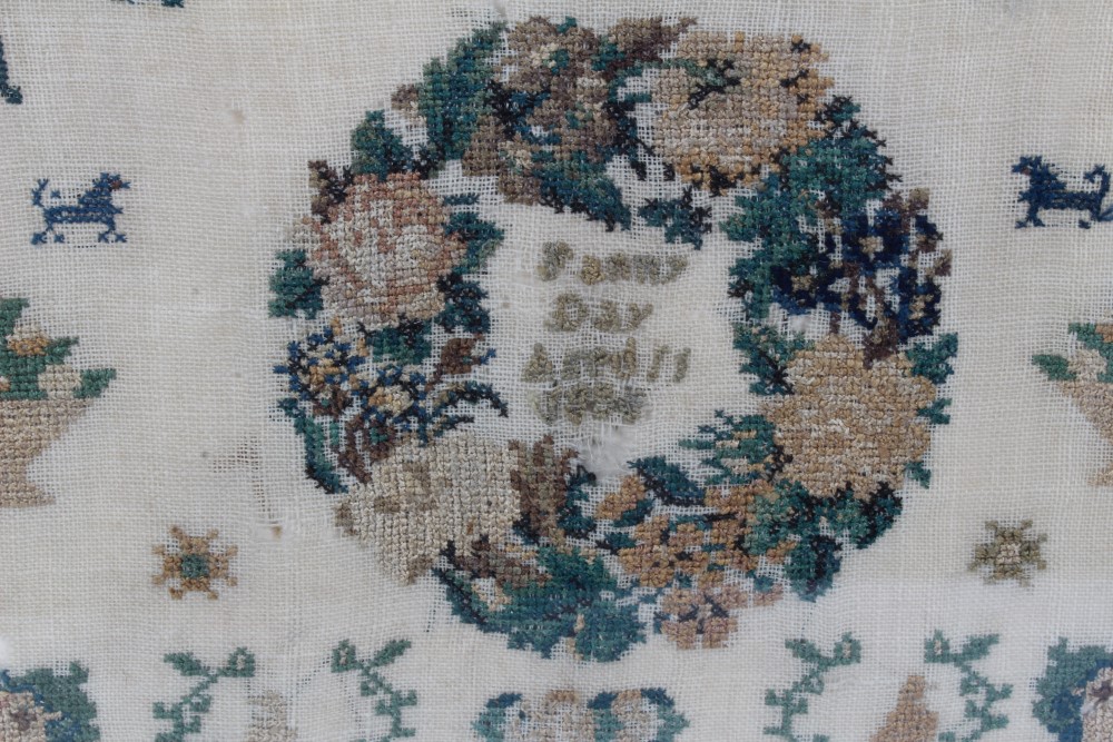 George IV needlework sampler by Sarah Litchfield. - Image 7 of 13