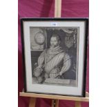 Eighteenth century engraving by Jodocus Hondius depicting Francis Drake,