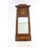 19th century Dutch mahogany and marquetry pier mirror,