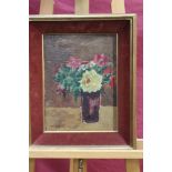Moses Soyer (1899-1994) oil on board - still life of vase of flowers, signed, framed,