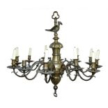 The Terling Chapel chandelier: Fine and rare George II brass twelve-branch ecclesiastical