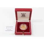 Royal Mint gold proof sovereign 1984,