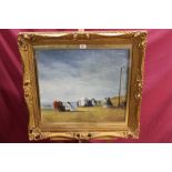 Early twentieth century Continental school oil on canvas - an Edwardian beach scene,