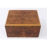 1960s walnut cigar humidor with lined interior, with key,