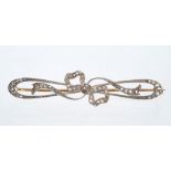 Edwardian diamond bow brooch with rose cut diamonds,
