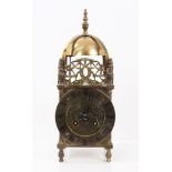 1920s 17th Century-style lantern clock with brown case with brass case,