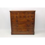 Victorian mahogany chest of drawers with an arrangement of five short over three long graduated