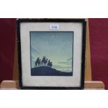 Hall Thorpe (1874-1947) signed woodblock print - “The Wise Men”, in glazed frame,