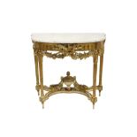 French marble-topped giltwood pier table,
