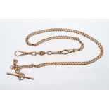 Edwardian 9ct rose gold curb link watch chain CONDITION REPORT length