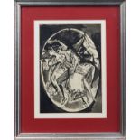 *John Minton (1917 - 1957), pen and ink - Illustration for Liliput, 17 x 12cm, framed,