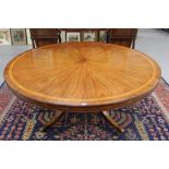 Impressive Regency-style mahogany and inlaid dining table,