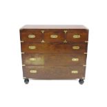 Good 19th century mahogany and brass mounted campaign-type chest, by Gillow,