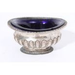 Edwardian silver salt of oval form,