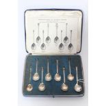 1930s set of eight silver spoons modelled as reproductions of antique silver spoons of the Middle