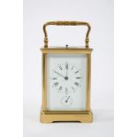Good quality French repeating alarm carriage clock with Grand Sonnerie/Silence/Petite Sonnerie