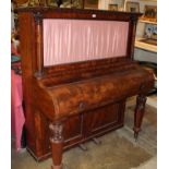 Early Victorian mahogany upright piano by John Rudd, late Waite & Co.