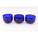 Set of six 19th Century Bristol blue finger bowls / rinsers
