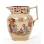 Rare early 19th century anti-Bonapartist satirical pearlware jug,