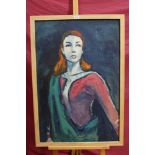Vessula Spasova, two Bulgarian school oils on board - portraits of Ava-June Cooper the opera singer,