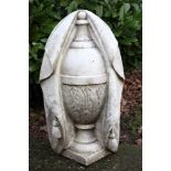 18th / 19th century carved marble finial in the form of a classical urn with drapery,