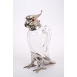 Victorian silver mounted claret jug in the form of a cockatoo,