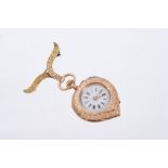 Late 19th century Swiss gold heart shape fob watch,