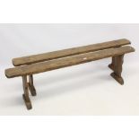 Pair of 19th century oak benches,