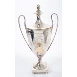 Early 19th century Old Sheffield Plate tea urn in the neoclassical style,